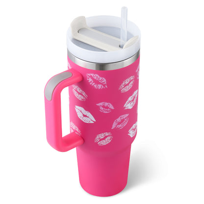 40oz Insulated Tumbler – Spill-Proof Stainless Steel Mug with Handle & Straw for Travel, Gym & Office