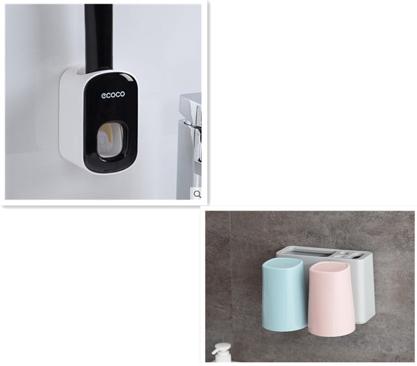 Wall-Mounted Automatic Toothpaste Dispenser – Bathroom Organizer Set