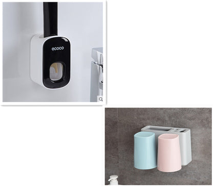 Wall-Mounted Automatic Toothpaste Dispenser – Bathroom Organizer Set