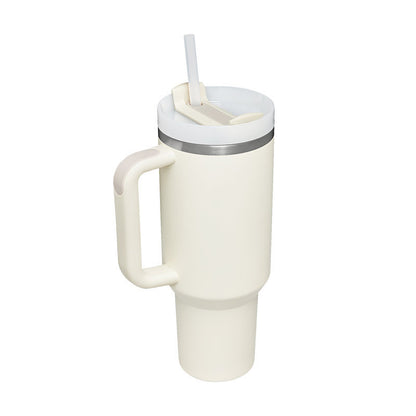 40oz Insulated Tumbler – Spill-Proof Stainless Steel Mug with Handle & Straw for Travel, Gym & Office