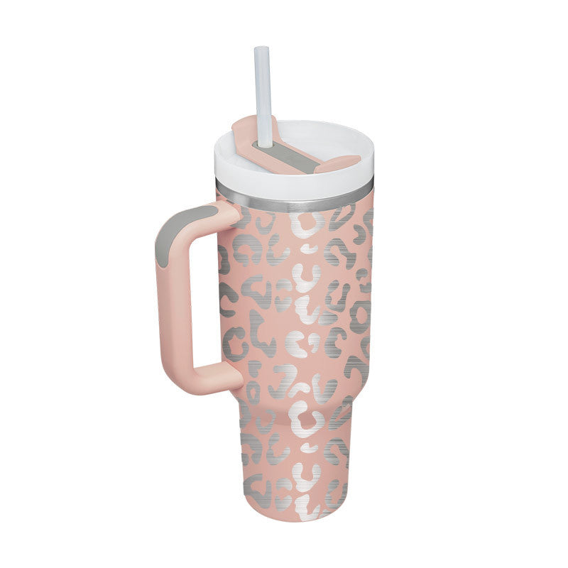 40oz Insulated Tumbler – Spill-Proof Stainless Steel Mug with Handle & Straw for Travel, Gym & Office