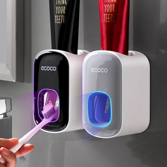 Wall-Mounted Automatic Toothpaste Dispenser – Bathroom Organizer Set