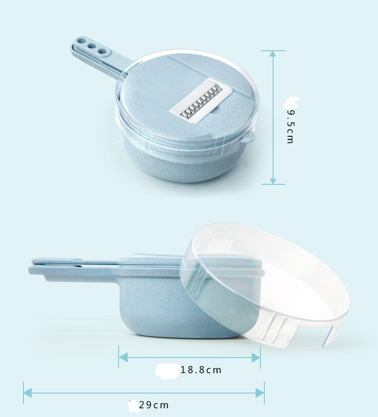 8-in-1 Mandoline Slicer – Multi-Blade Veg Cutter with Peeler & Strainer