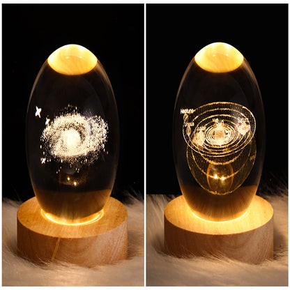3D Galaxy Crystal Ball Lamp – LED Planet Night Light for Kids & Home Decor