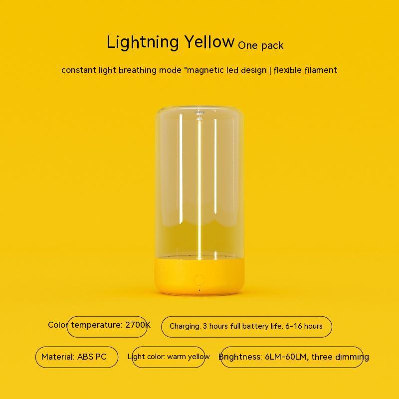 Rechargeable LED Camping Light – Type-C Portable Lamp with Anti-Drop Design & Ambient Glow