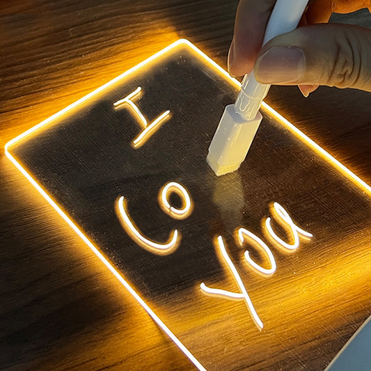 LED Message Board Lamp – USB Note Light with Marker for Gifting & Decor