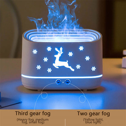 Elk Flame Humidifier – Silent Diffuser with Cozy Glow for Holiday Home Decor