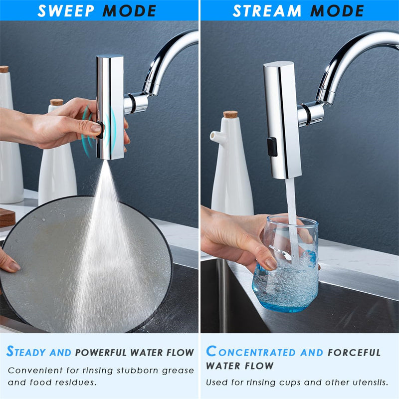 360° Rotating Faucet Nozzle – Splash-Proof Waterfall Bubbler for Sinks