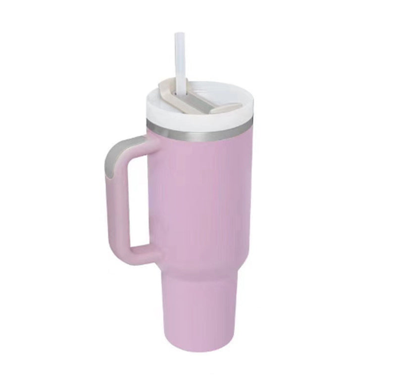 40oz Insulated Tumbler – Spill-Proof Stainless Steel Mug with Handle & Straw for Travel, Gym & Office