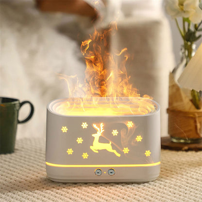Elk Flame Humidifier – Silent Diffuser with Cozy Glow for Holiday Home Decor