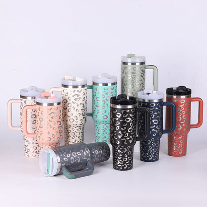 40oz Insulated Tumbler – Spill-Proof Stainless Steel Mug with Handle & Straw for Travel, Gym & Office