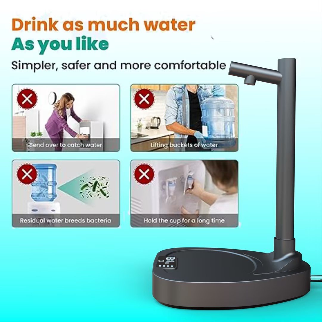 Automatic Water Dispenser – Rechargeable with Stand & Extended Tube for Bottles - Slushin_Dept