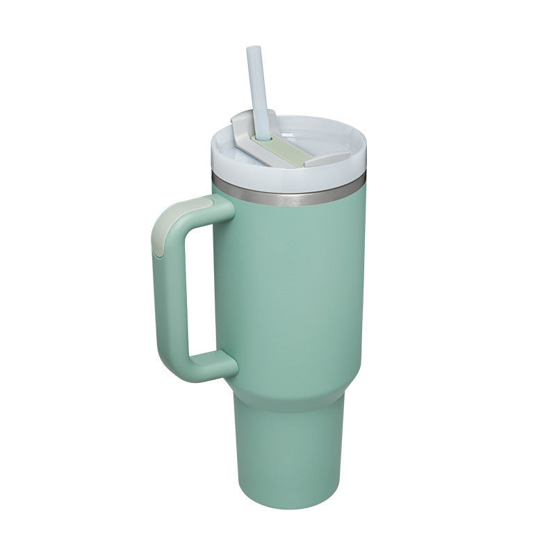 40oz Insulated Tumbler – Spill-Proof Stainless Steel Mug with Handle & Straw for Travel, Gym & Office