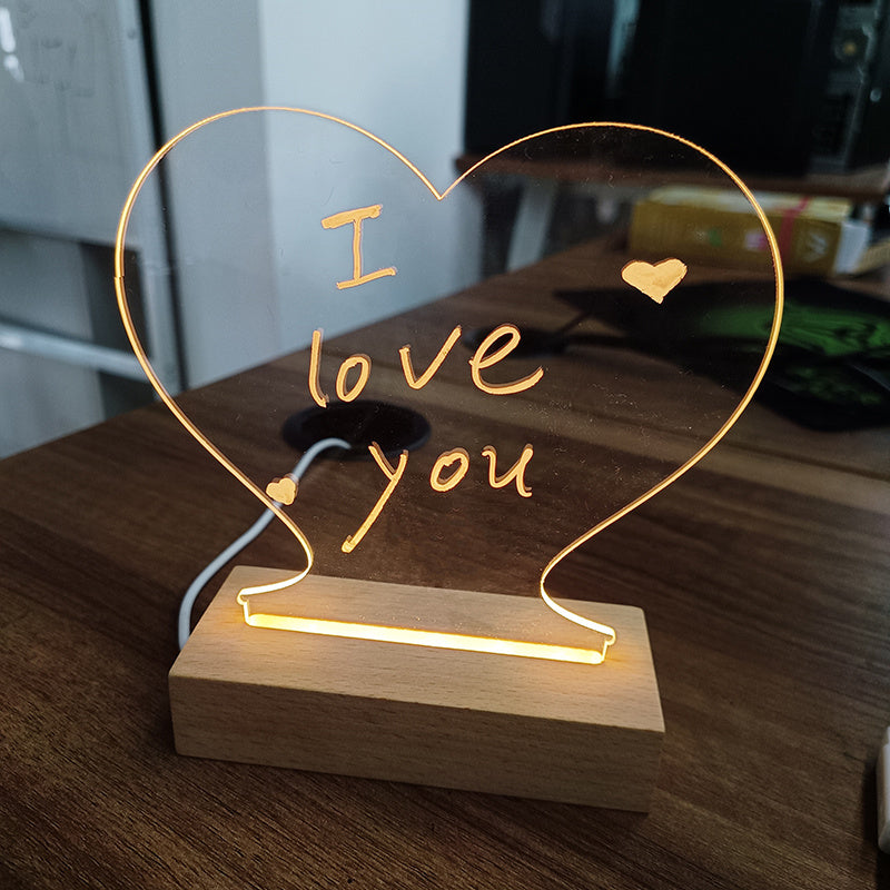 LED Message Board Lamp – USB Note Light with Marker for Gifting & Decor
