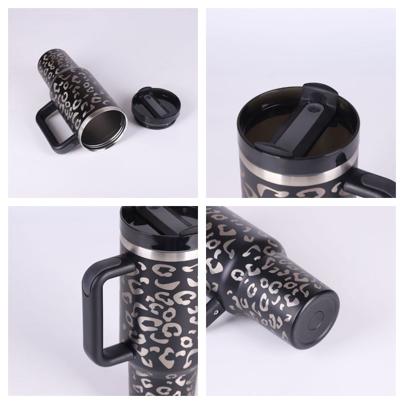 40oz Insulated Tumbler – Spill-Proof Stainless Steel Mug with Handle & Straw for Travel, Gym & Office