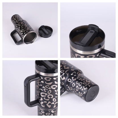 40oz Insulated Tumbler – Spill-Proof Stainless Steel Mug with Handle & Straw for Travel, Gym & Office