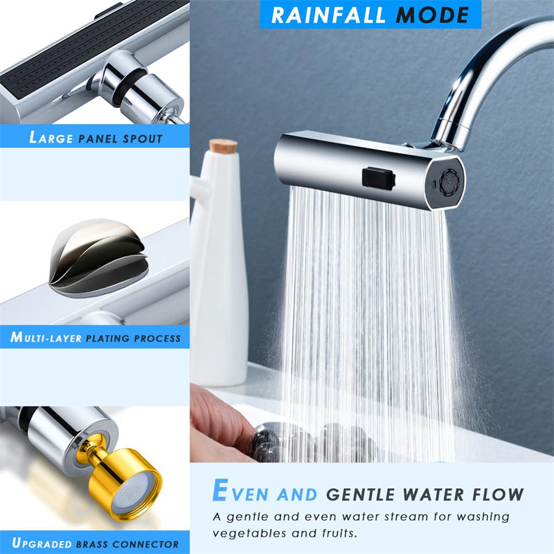 360° Rotating Faucet Nozzle – Splash-Proof Waterfall Bubbler for Sinks