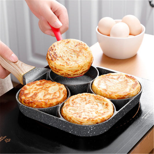 4-Hole Non-Stick Frying Pan – Multi-Section Skillet for Eggs, Pancakes & Burgers