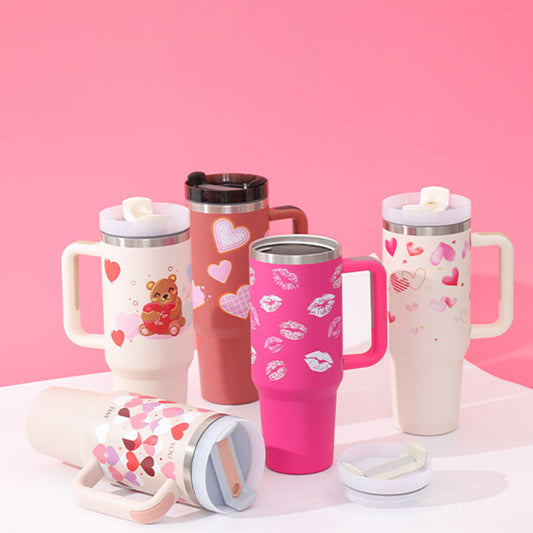 40oz Insulated Tumbler – Spill-Proof Stainless Steel Mug with Handle & Straw for Travel, Gym & Office