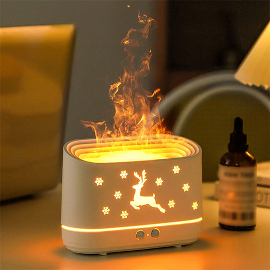 Elk Flame Humidifier – Silent Diffuser with Cozy Glow for Holiday Home Decor