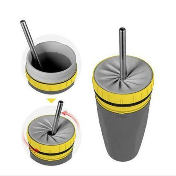 Double - Insulated Twist Tumbler – Portable Sippy Cup with Straw for Kids & Adults - Slushin_Dept