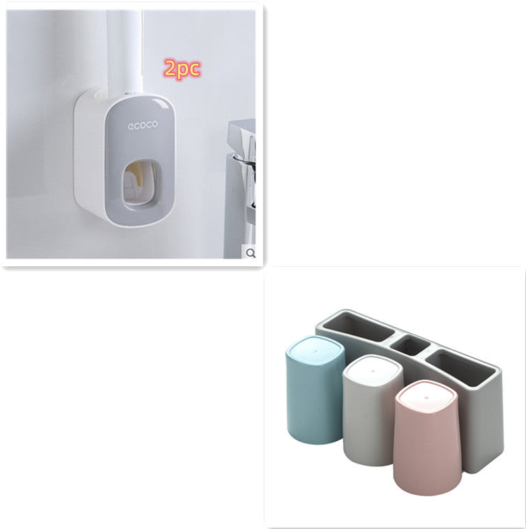 Wall-Mounted Automatic Toothpaste Dispenser – Bathroom Organizer Set