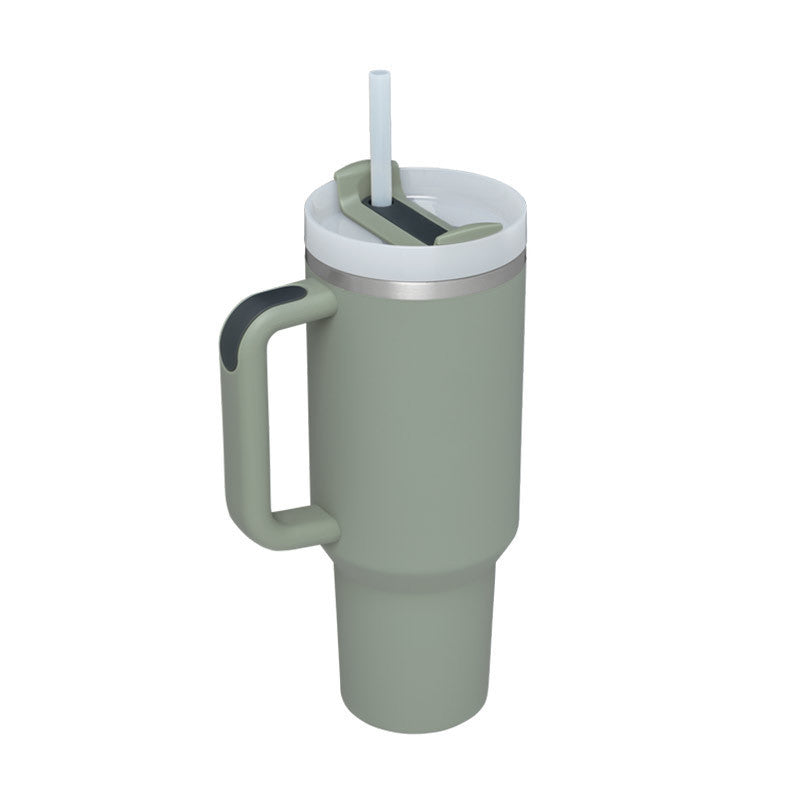 40oz Insulated Tumbler – Spill-Proof Stainless Steel Mug with Handle & Straw for Travel, Gym & Office
