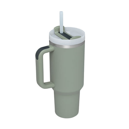 40oz Insulated Tumbler – Spill-Proof Stainless Steel Mug with Handle & Straw for Travel, Gym & Office
