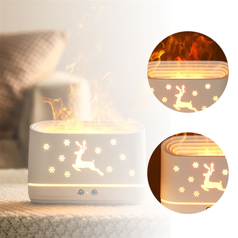 Elk Flame Humidifier – Silent Diffuser with Cozy Glow for Holiday Home Decor
