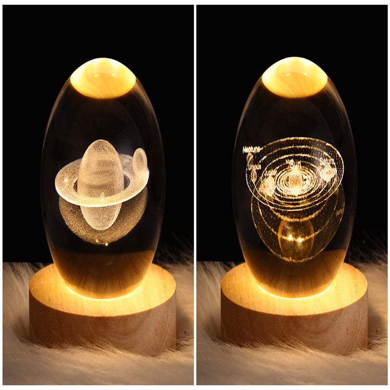 3D Galaxy Crystal Ball Lamp – LED Planet Night Light for Kids & Home Decor