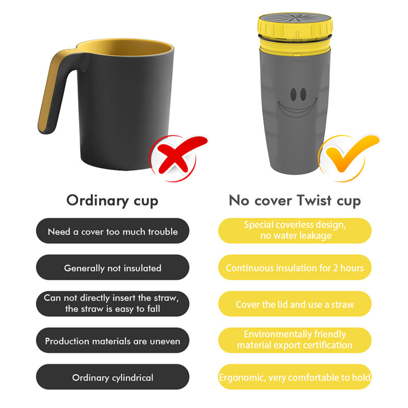 Double-Insulated Twist Tumbler – Portable Sippy Cup with Straw for Kids & Adults