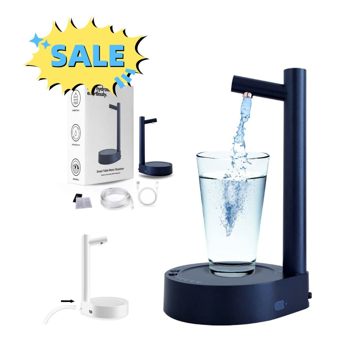 Electric Water Dispenser – Rechargeable Desktop Pump for Gallon Bottles