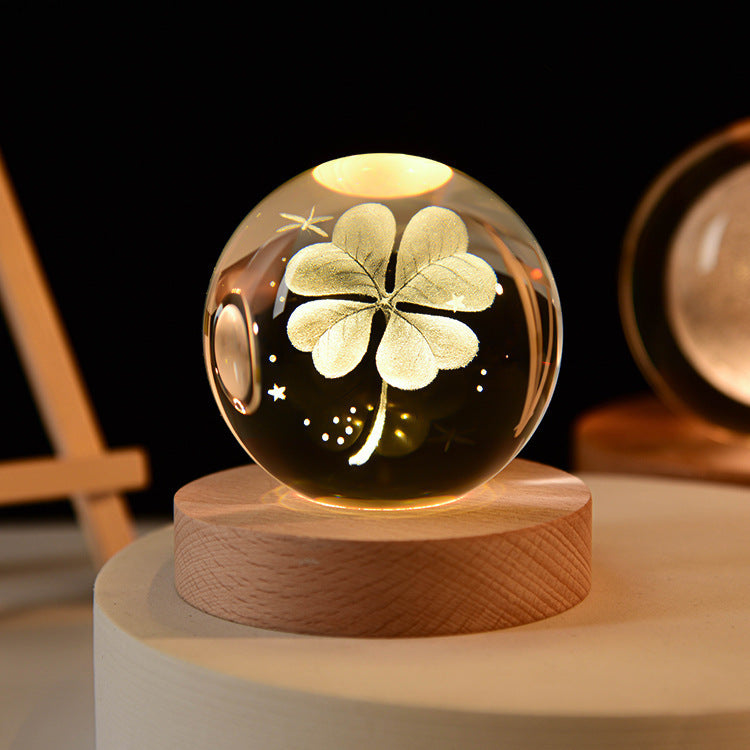 3D Galaxy Crystal Ball Lamp – LED Planet Night Light for Kids & Home Decor