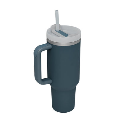 40oz Insulated Tumbler – Spill-Proof Stainless Steel Mug with Handle & Straw for Travel, Gym & Office