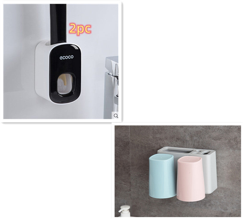 Wall-Mounted Automatic Toothpaste Dispenser – Bathroom Organizer Set