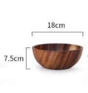 Natural Wooden Bowl – Rustic Fruit & Salad Server for Home or Restaurant - Slushin_Dept