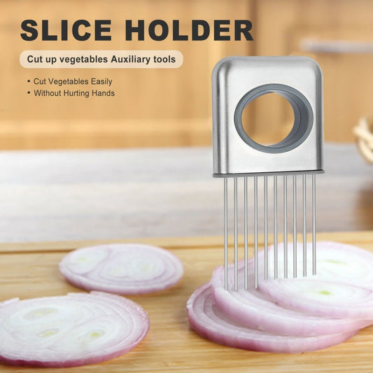 Stainless Steel Vegetable Holder – Precise Veggie Slicing Made Easy - Slushin_Dept
