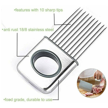 Stainless Steel Vegetable Holder – Precise Veggie Slicing Made Easy - Slushin_Dept