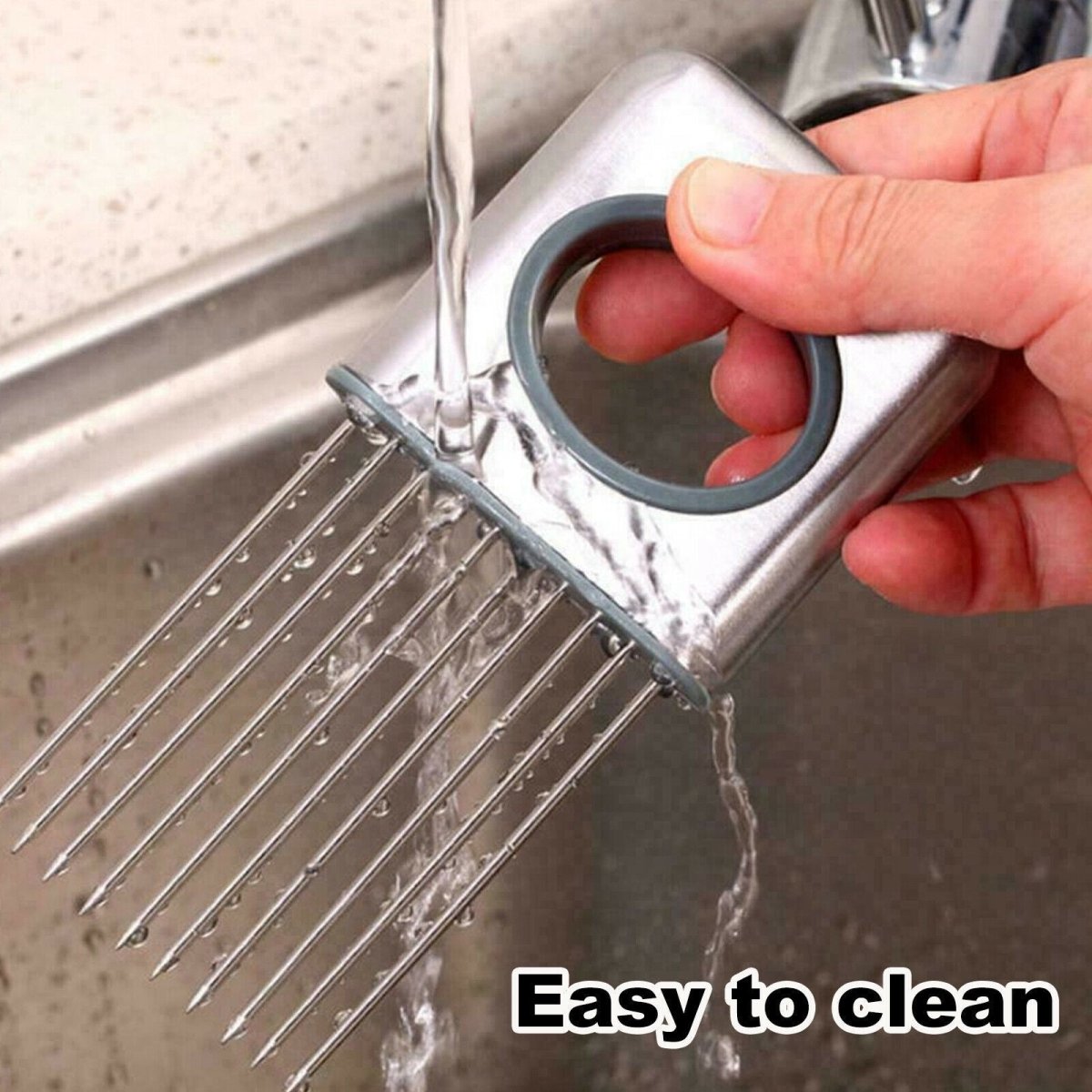 Stainless Steel Vegetable Holder – Precise Veggie Slicing Made Easy - Slushin_Dept